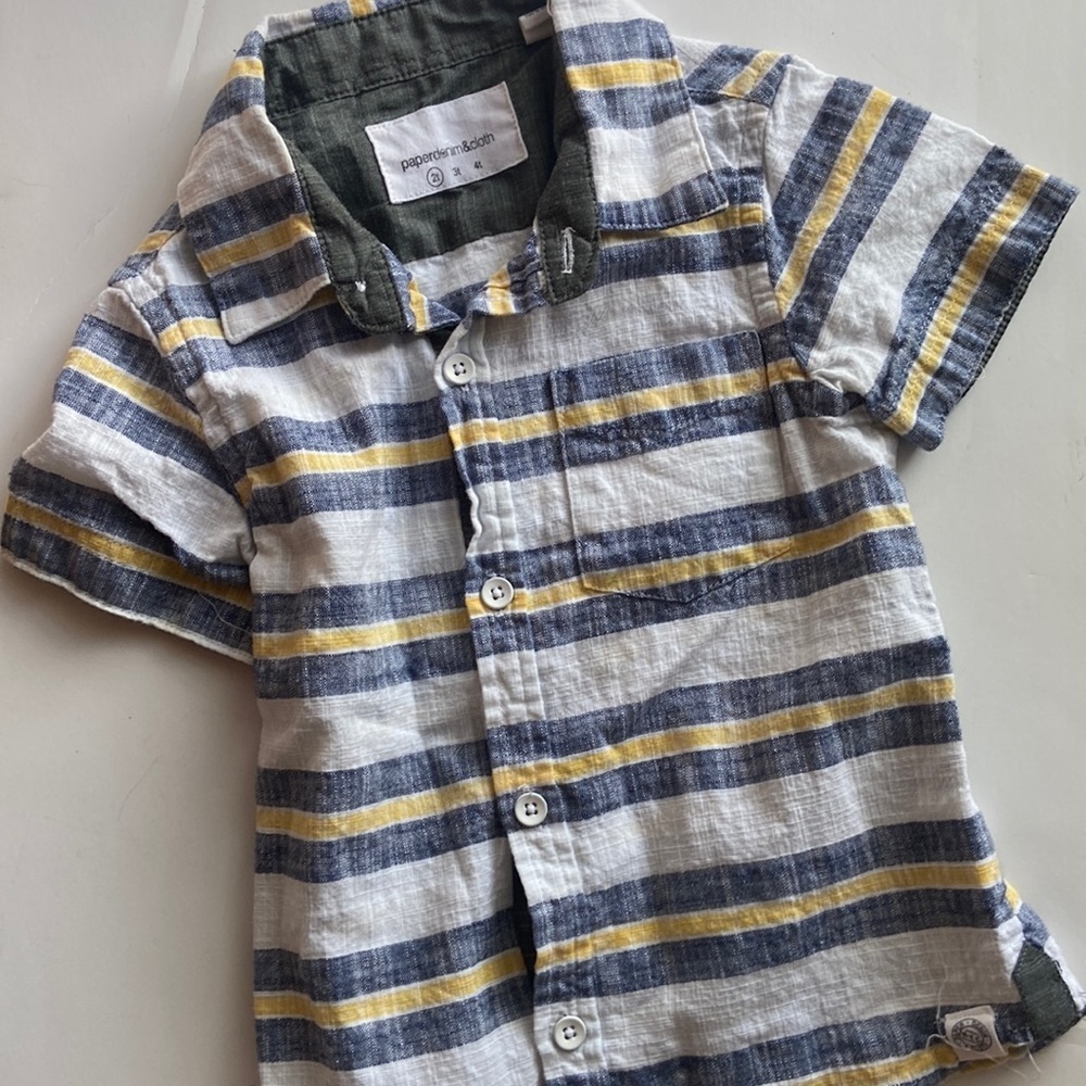 Paper Denim & Cloth Spring Short Sleeve Button Down Toddler Size 2T